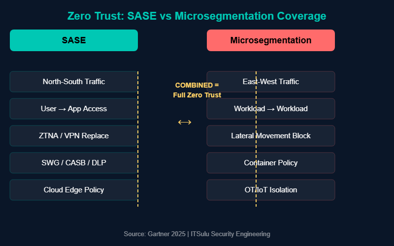 SASE vs Microsegmentation Coverage Diagram